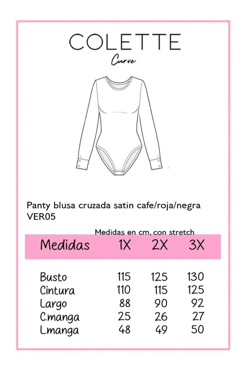 Body Curvy Cruzado Satín Café Brillo Sutil Femenino Elegante - Imagen 3