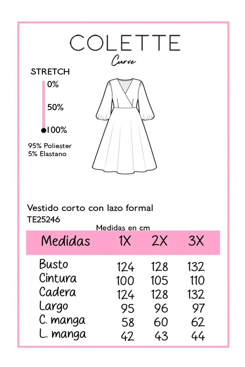 Vestido Curvy Corto con Lazo Formal Negro Elegante Atemporal - Imagen 7