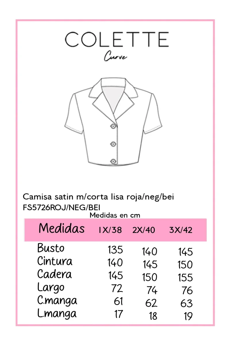 Camisa Curvy Satín Manga Corta Negra Brillo Sutil Versátil - Imagen 3