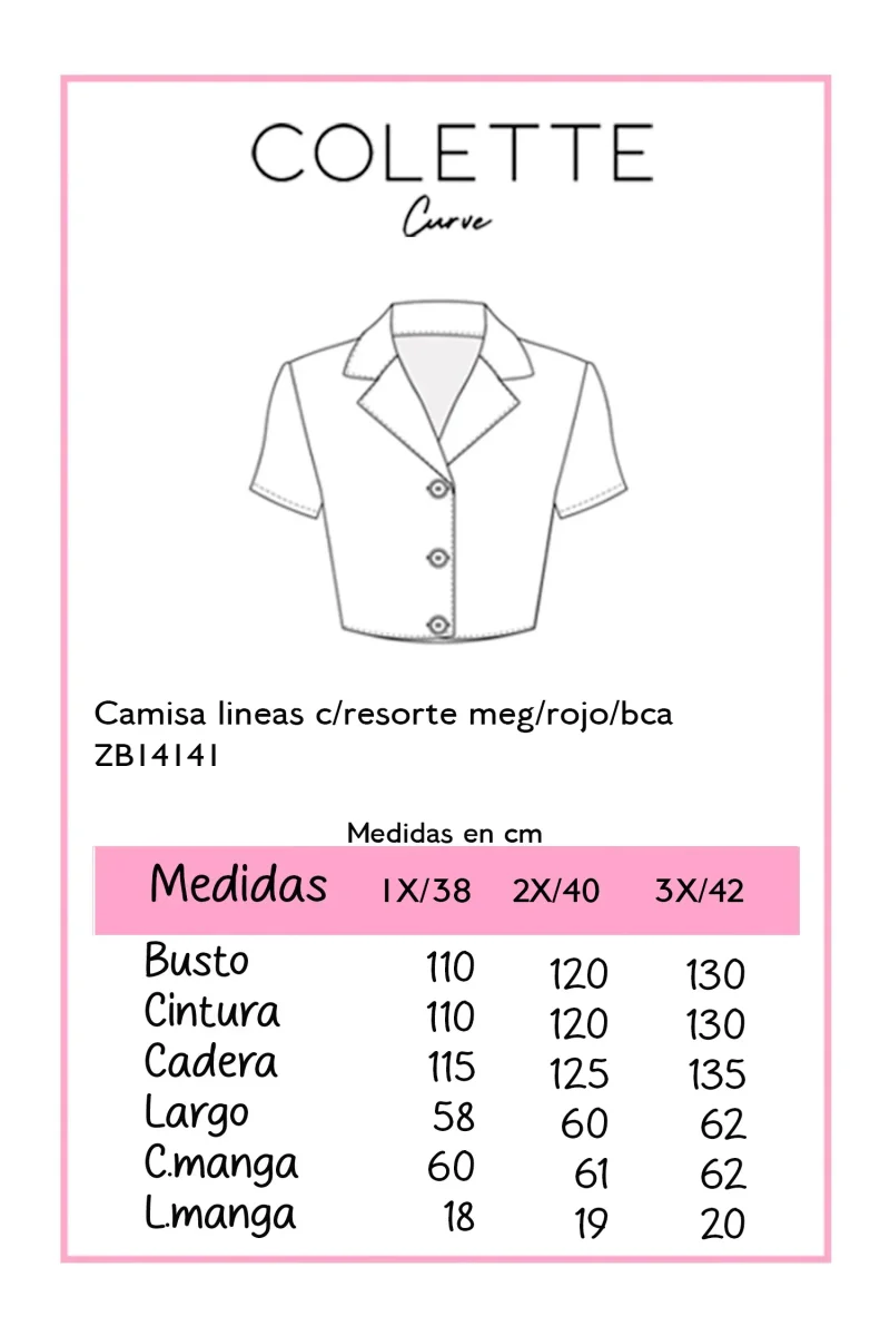 Camisa Curvy Rayas con Elástico Atrás Look Oficina Chic - Imagen 3