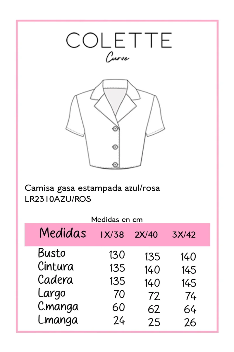 Camisa Curvy Olgada Gasa Estampado Floral Ligera Fresca - Imagen 3