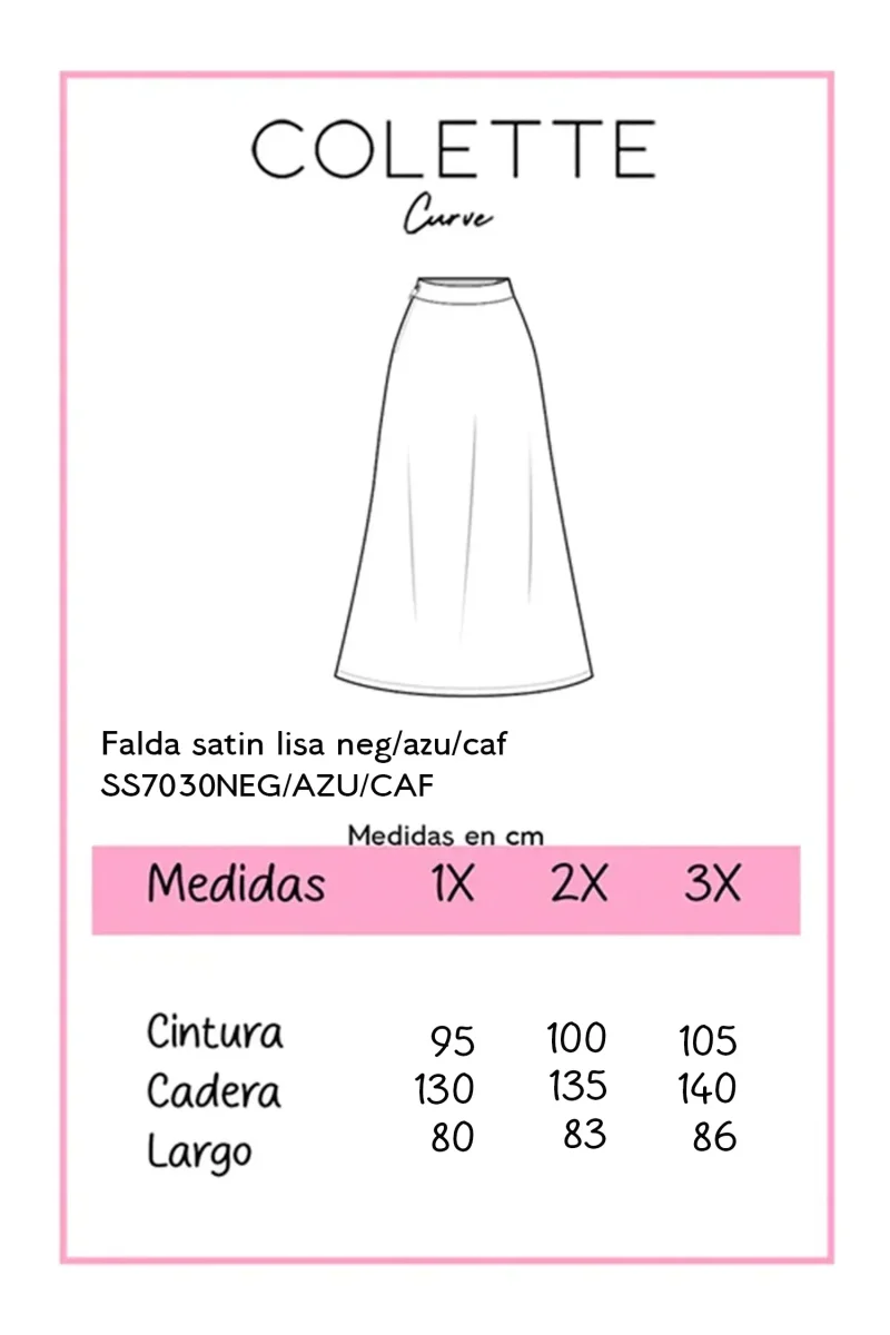 Falda Curvy Satín Lisa Negra Brillo Sutil Elegante Atemporal - Imagen 3