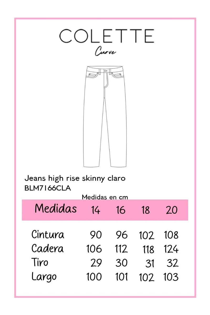 Jeans Curvy Skinny Deslavado Claro Estilo Limpio Moderno - Imagen 3