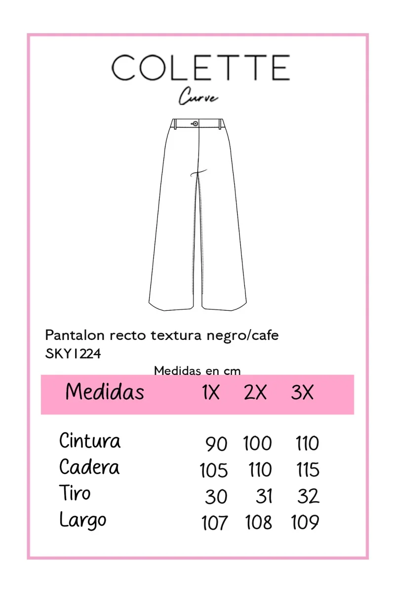 Pantalón Curvy Recto Texturizado Pinzas Estilizan Pierna - Imagen 3