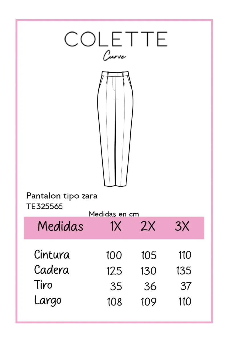 Pantalón Curvy Tipo Zara Tinto Cintura Alta Reloj de Arena - Imagen 3