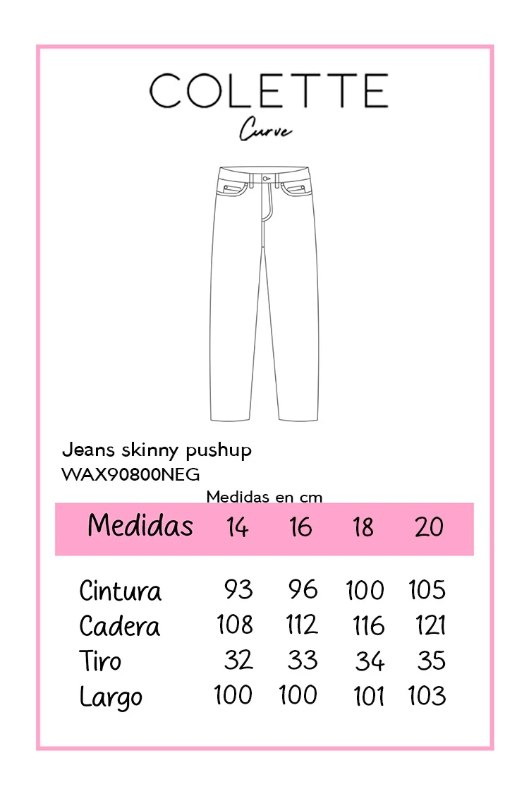 Jeans Skinny Curvy Push Up Efecto Realce - Imagen 3