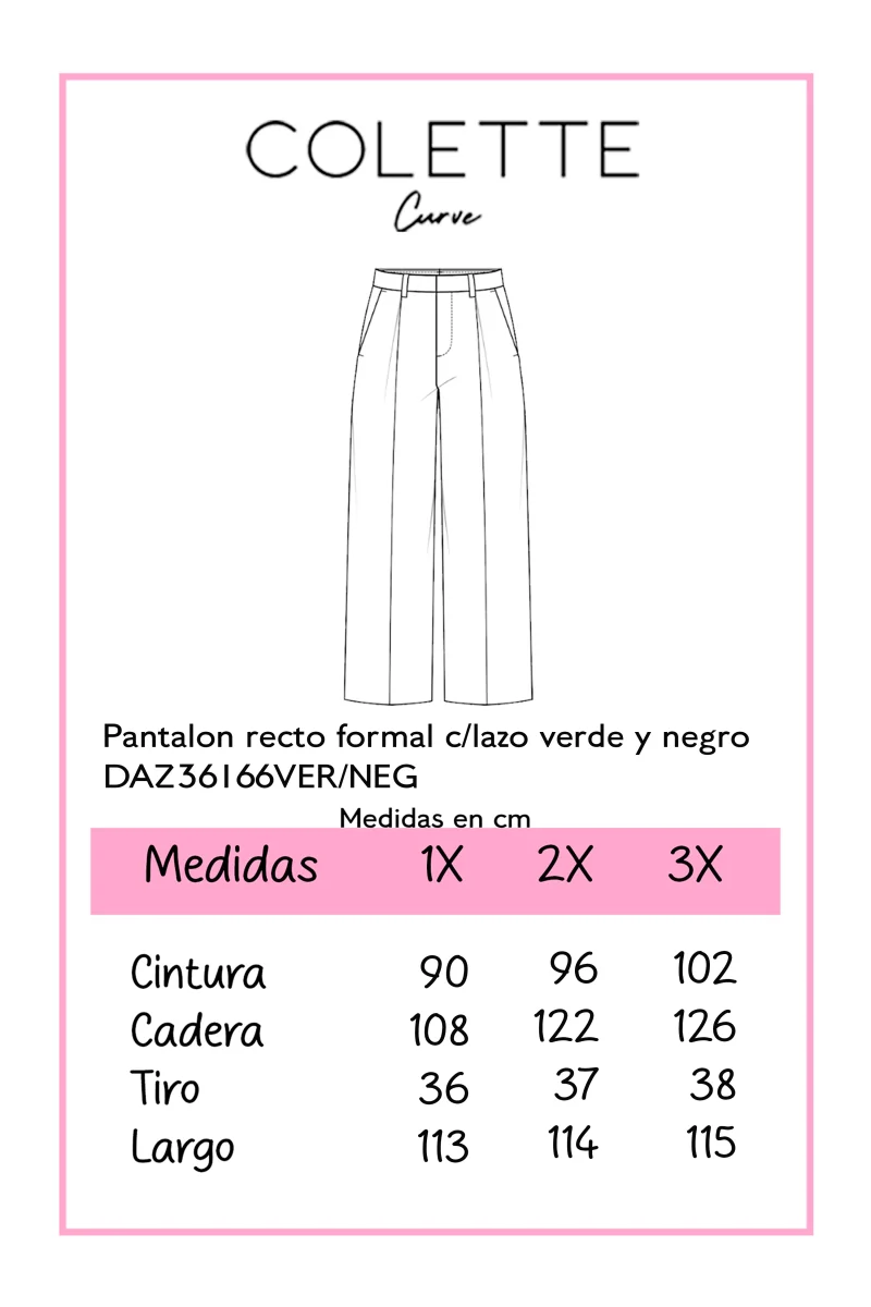 Pantalón Curvy Vestir Recto Negro con Cinto Lazo Sofisticado - Imagen 3