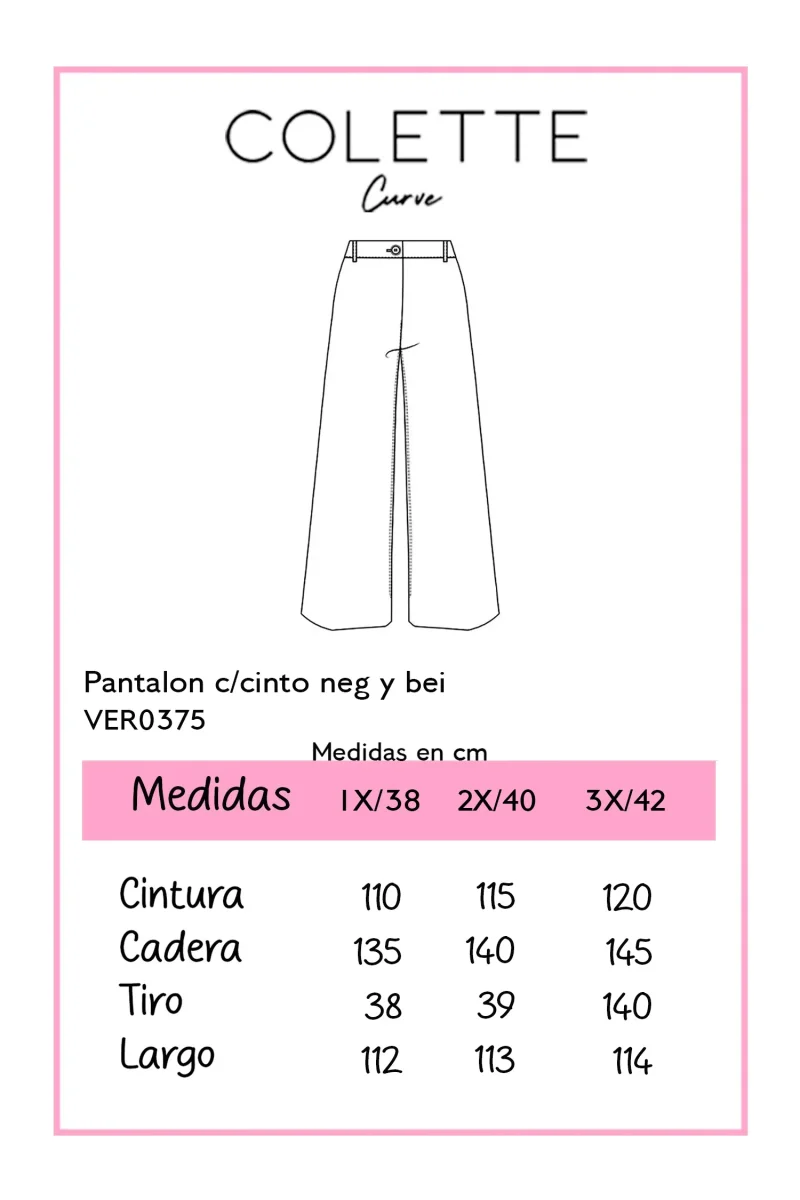 Pantalón Curvy Casual Holgado Cintura Elástica con Cinto - Imagen 3