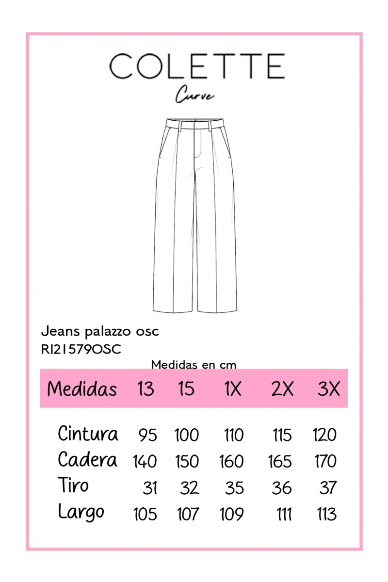 Jeans Wide Leg Curvy de Mezclilla con Pinzas | Denim de Pierna Ancha - Imagen 3
