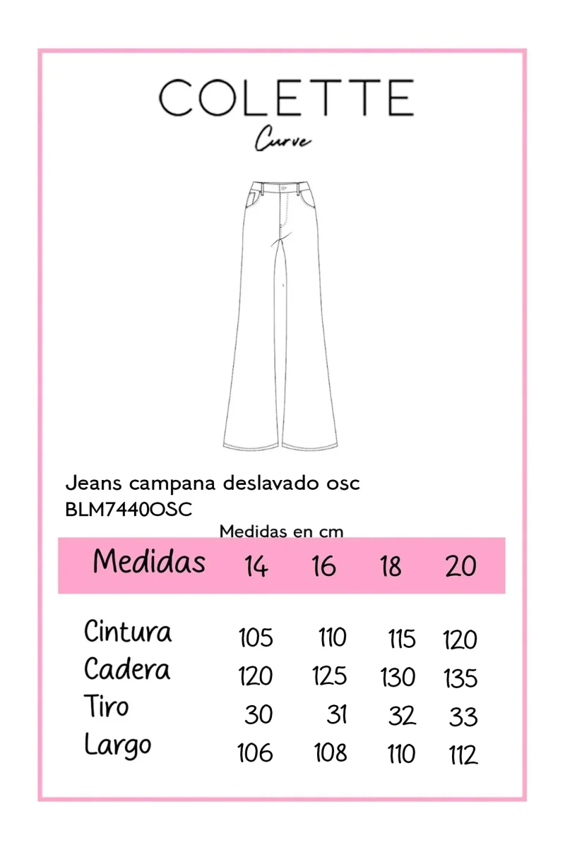 Jeans Curvy Bell Bottom Campana Deslavado Cintura Alta Azul - Imagen 5