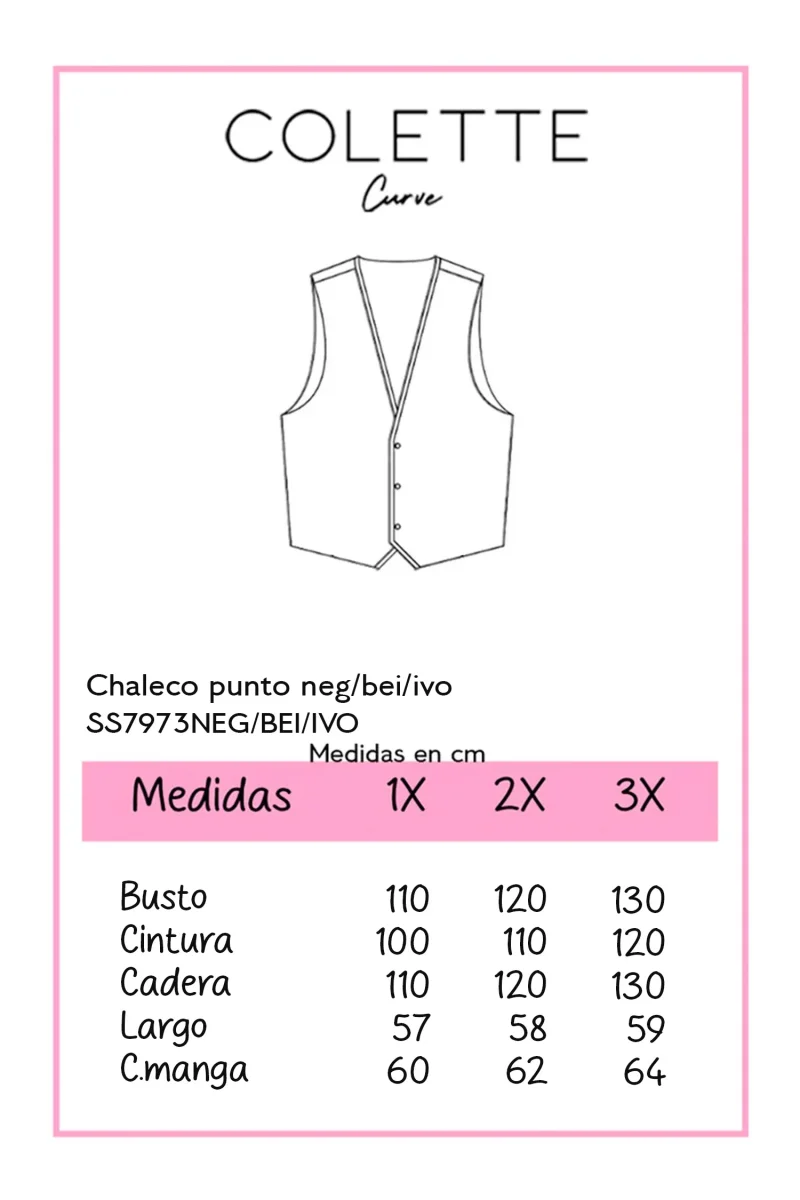 Chaleco Curvy Punto Ivory Cálido Atemporal Layering Femenino - Imagen 3