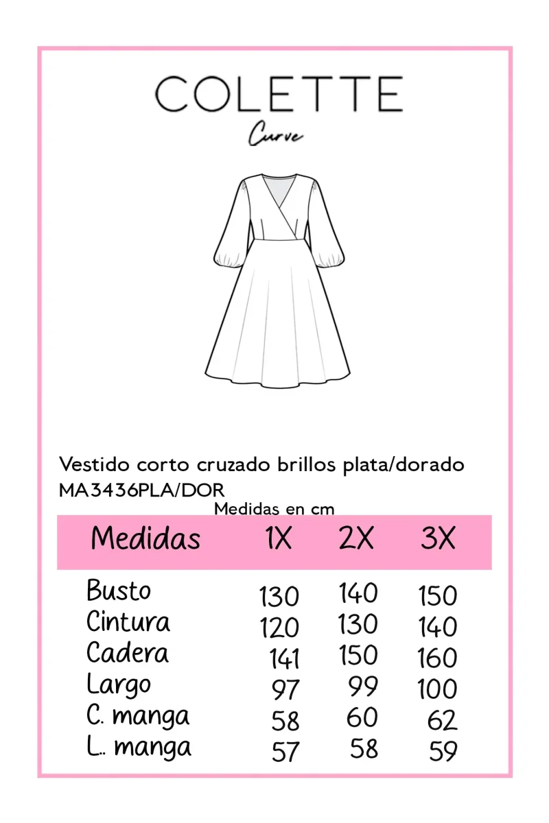 Vestido Curvy Lentejuela Cruzado Brillos Azul Statement Gala - Imagen 6