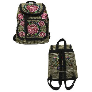 Mochila CH. AGU-6700-Rosas Rojas y Verde