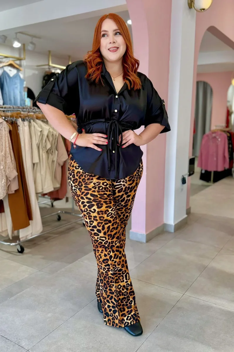 Pantalón Curvy Campana Animal Print Statement Auténtico Poderoso - Imagen 3