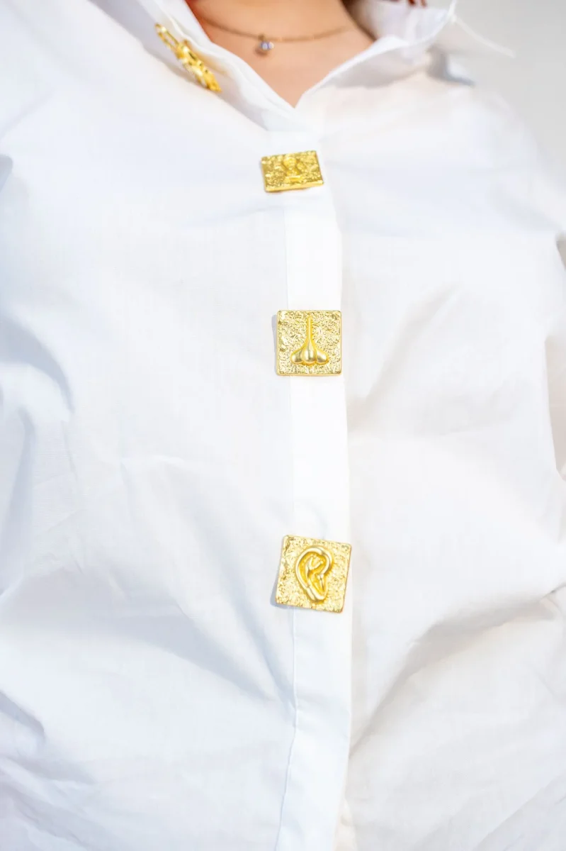 Camisa con Detalle Botones Curvy Blanca - Imagen 4