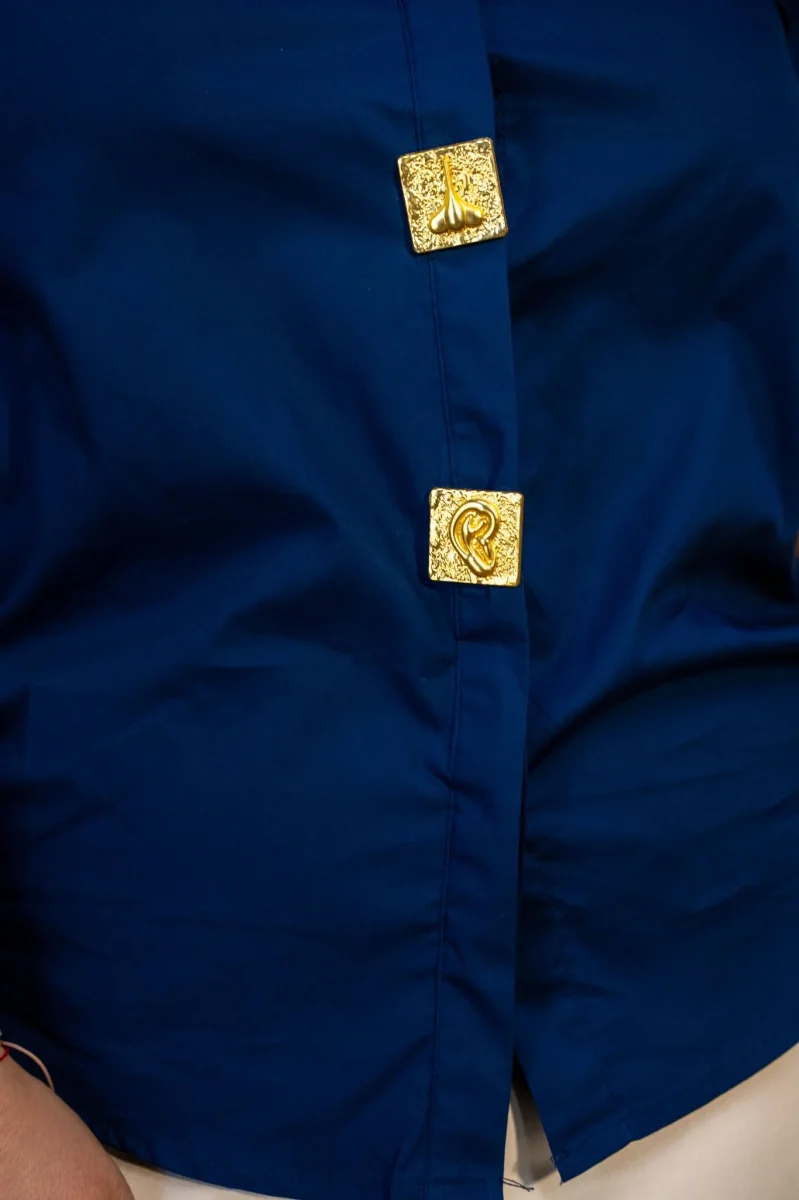 Camisa con Detalle Botones Curvy Navy - Imagen 6