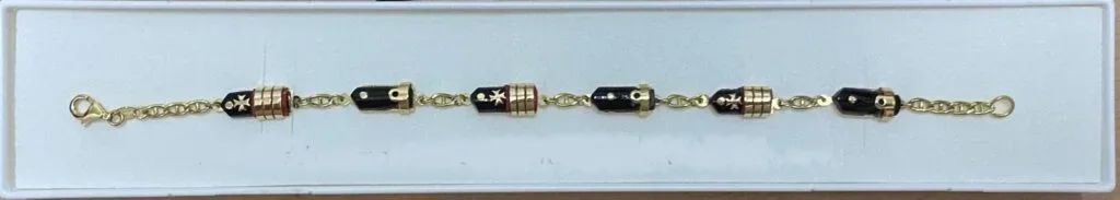 Pulsera de banderas oro de ley de 18 kts - Imagen 2