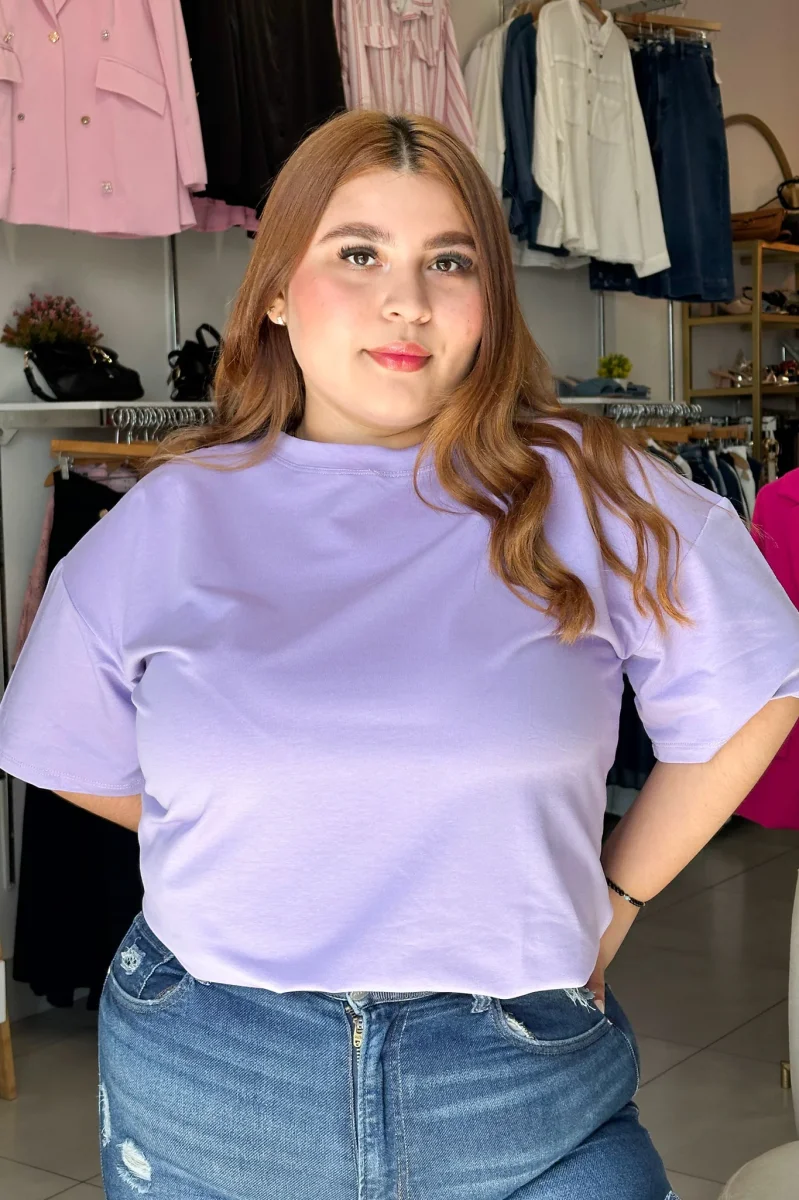 Playera Curvy Oversize Algodón Stretch Colores Vibrantes - Imagen 5