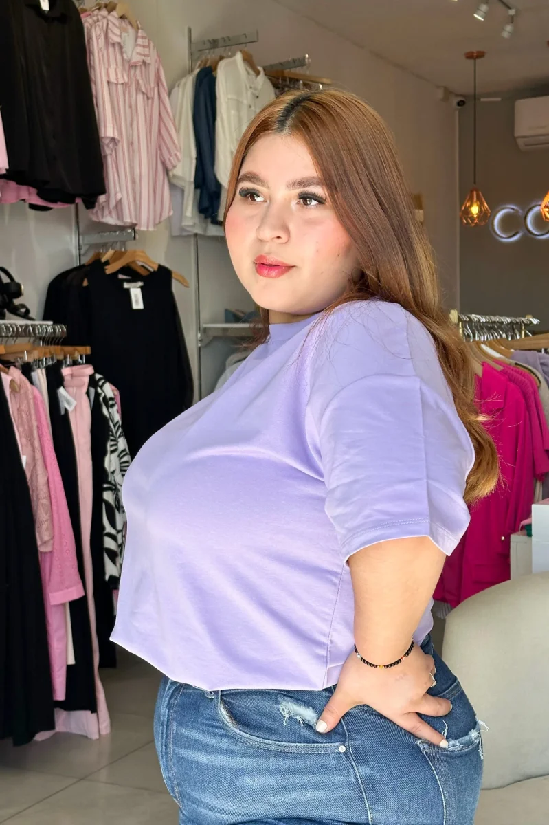 Playera Curvy Oversize Algodón Stretch Colores Vibrantes - Imagen 6