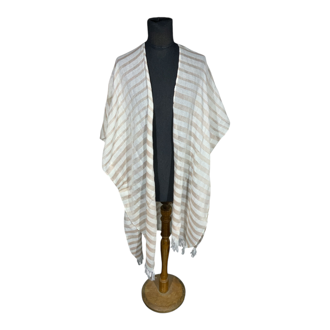 Kimono FA. 24 – Franjas de color – Tostado claro - Imagen 3
