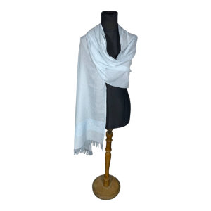 Pashmina FA. 24 – Franja de Lurex – Celeste