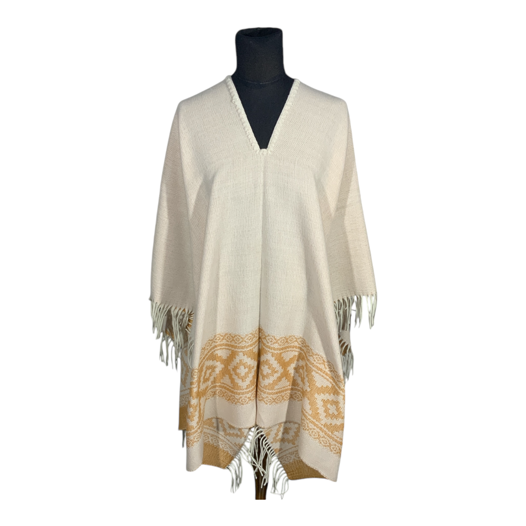 Poncho guarda pampa FA. 24-Naranja/ Crudo. - Imagen 3