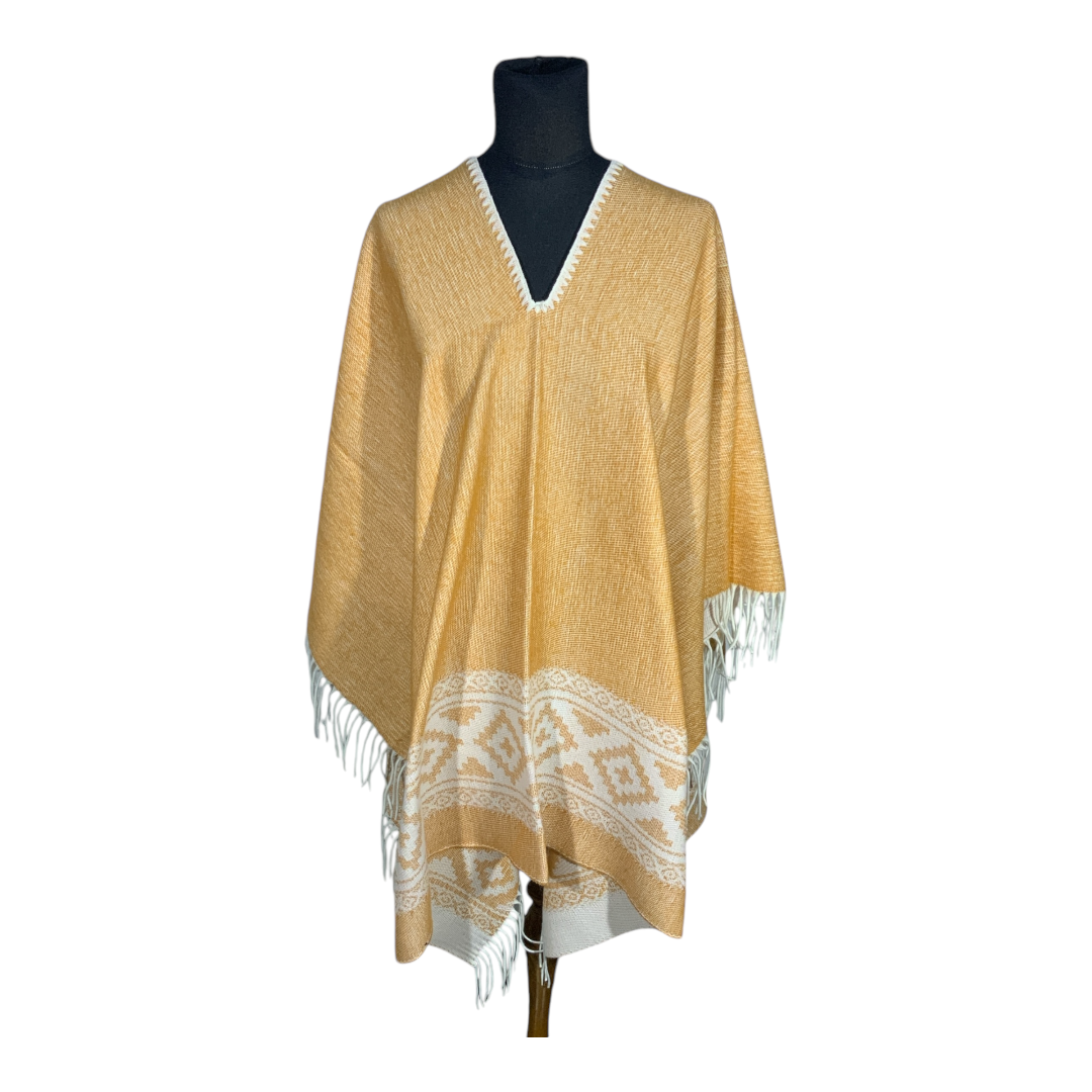 Poncho guarda pampa FA. 24-Naranja/ Crudo. - Imagen 2