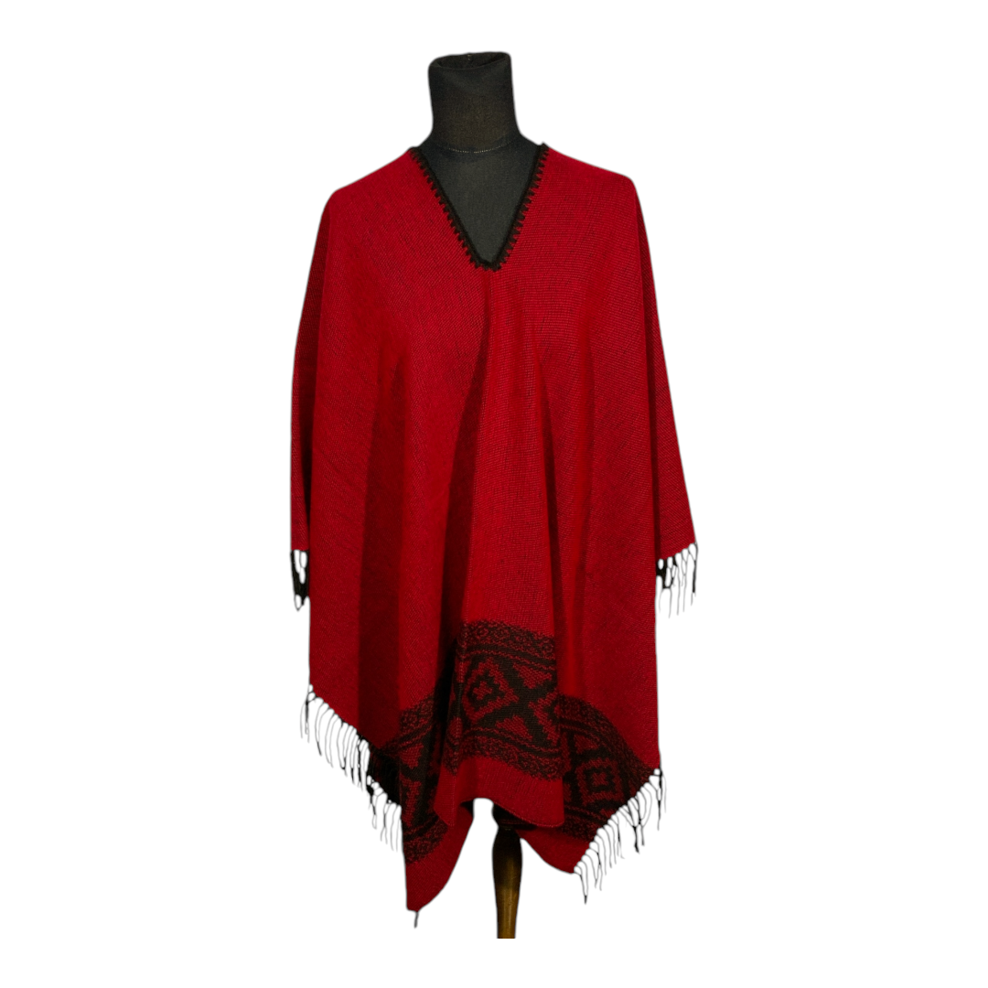 Poncho guarda pampa FA. 24-Rojo / Negro. - Imagen 2