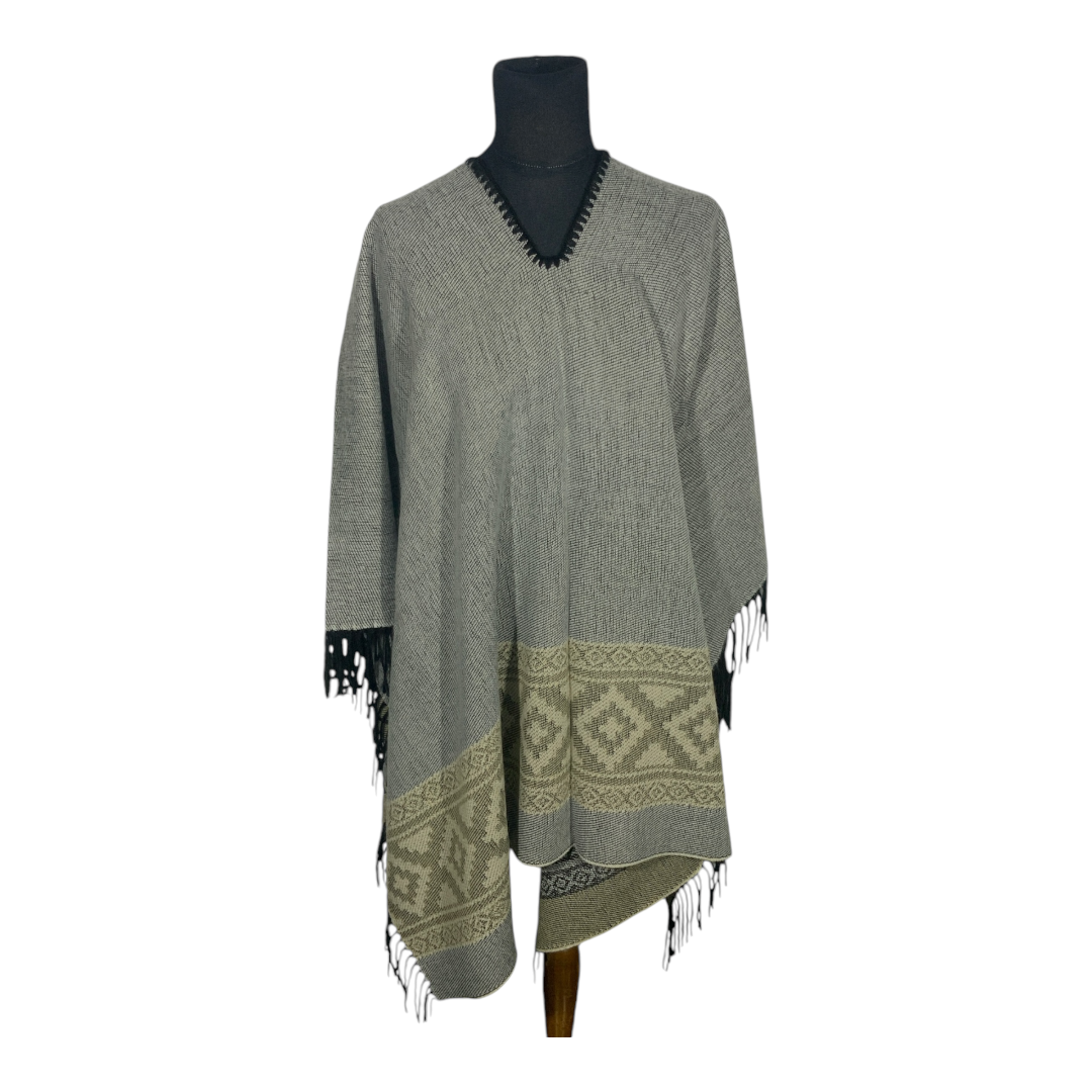 Poncho guarda pampa FA. 24-Tostado claro /Gris claro. - Imagen 3
