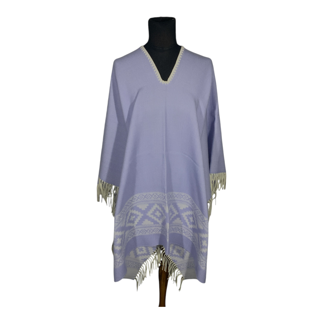 Poncho guarda pampa FA. 24-Lavanda / Crudo.