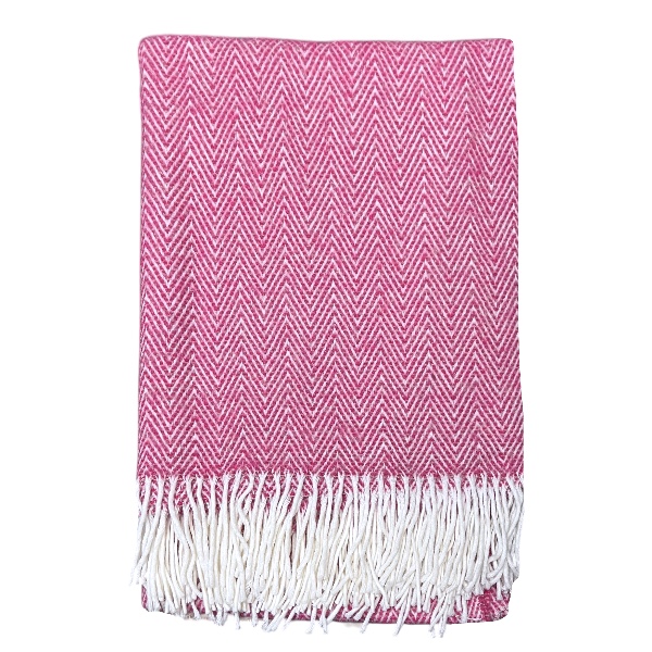 Ruana Espigada ZigZag Fa. 26 Blanco y Rosa - Imagen 4