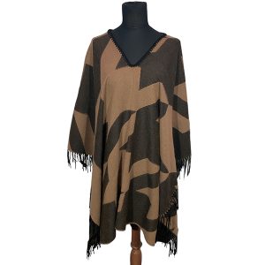 Poncho FA. 23. Pied de Poule. Tostado