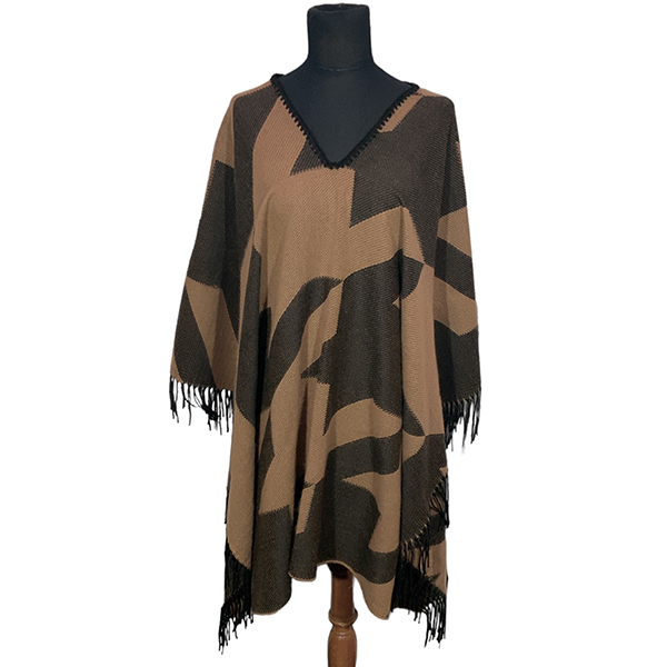 Poncho FA. 23. Pied de Poule. Tostado - Imagen 2
