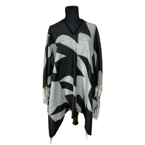 Poncho FA. 23. Pied de Poule. Negro
