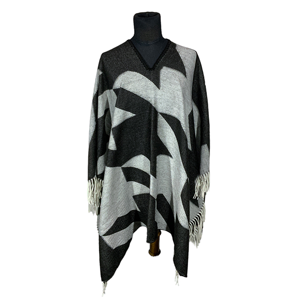 Poncho FA. 23. Pied de Poule. Negro - Imagen 2