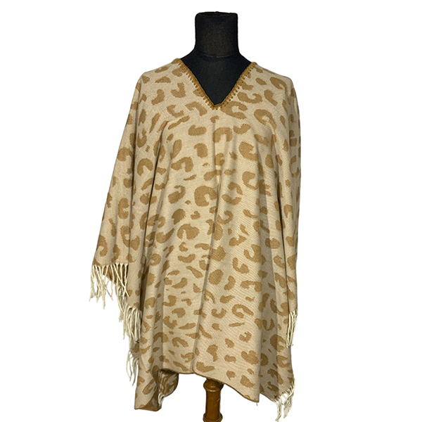 Poncho doble faz FA. 23-Animal-Beige - Imagen 3