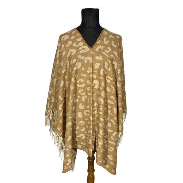 Poncho doble faz FA. 23-Animal-Beige - Imagen 2