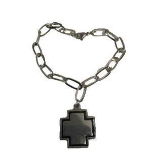 PULSERA DE ACERO QUIRÚRGICO. CH. AGT-237.-B. CRUZ