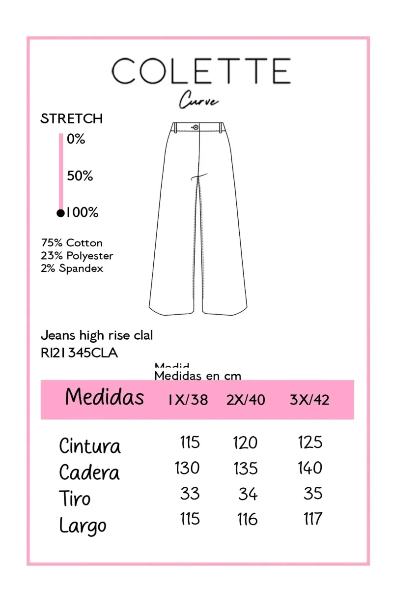 Jeans High Rise Curvy Claro - Imagen 3