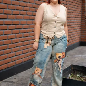 Chaleco Mezclilla Curvy Caqui