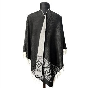 Ruana Atravesada Guarda Pampa Fa. 26 Negro