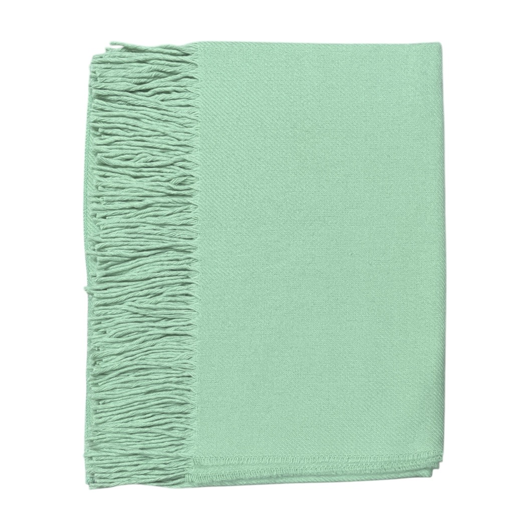 Ruana Atravesada Lisa Verde Claro - Imagen 4