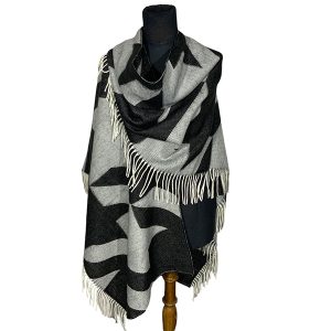 Ruana Atravesada FA. 23. Pied de Poule. Black