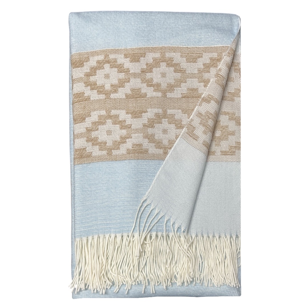 Ruana Guarda Pampa Fa. 26 Celeste Beige - Imagen 4