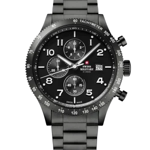 Swiss Military SM34084.03 – Reloj cronógrafo deportivo negro Swiss Made