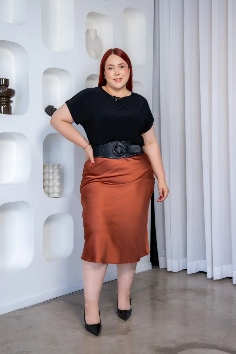 Cinto Curvy corset elástico Negro Estoperoles Hebilla Circular - Imagen 4
