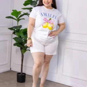 Bermuda Curvy de Vestir Lisa Blanco Cintura Alta