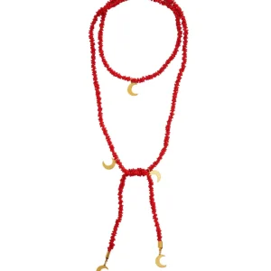 COLLAR VETTA ROJO (cordón ganchillo con rocalla)