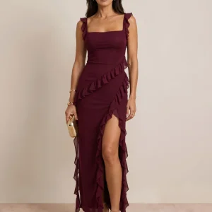 Vestido asimétrico con volantes