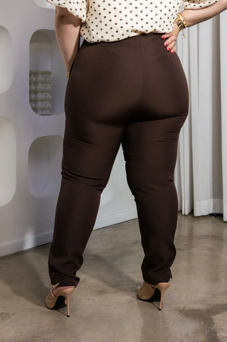 Pantalón Curvy Tipo Zara Café Talla Extra - Imagen 8